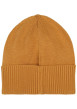 Thumbnail Bonnet en coton ocre uni avec un revers et le nom de la marque - Image 2
