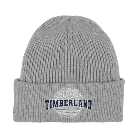 Bonnet en coton gris clair uni avec un revers...