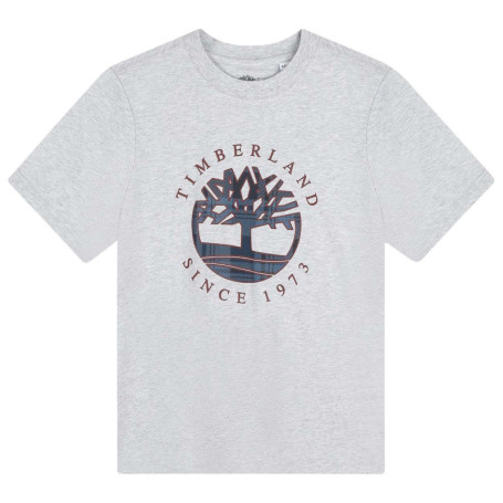 T-shirt en coton gris uni avec le logo iconique...