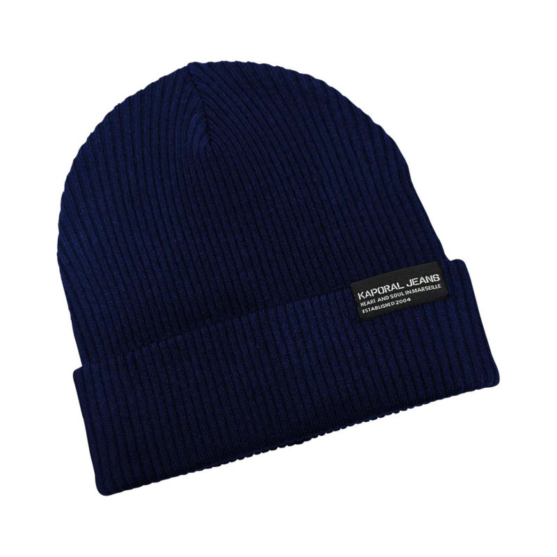 Kaporal - Bonnet Marine Uni En Tissu Côtelé Et à Revers Avec Une étiquette Cousue - Marine Kaporal - Bonnet Marine Uni En Tissu Côtelé Et à Revers Avec Une étiquette Cousue - Marine
