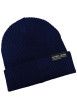 Thumbnail Bonnet marine uni en tissu côtelé et à revers avec une étiquette cousue