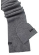 Thumbnail Coffret bonnet et écharpe gris unis à revers et avec une coupe longue