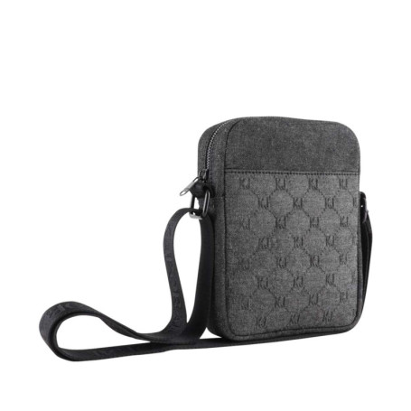 Sacoche en coton anthracite unie à bandoulière...