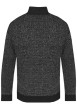 Thumbnail Pull en coton noir chiné avec une coupe droite et un col camionneur demi-zip - Image 2