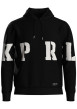 Thumbnail Sweat noir imprimé avec une coupe droite et à capuche ajustable
