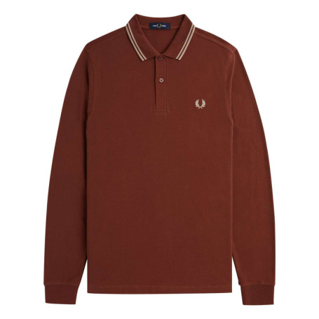 Polo en maille piquée camel à col à revers...