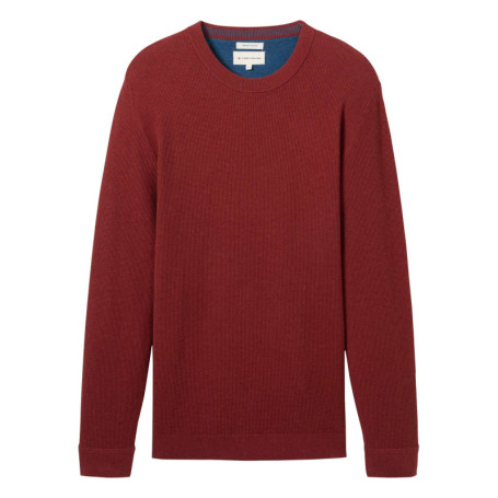 Pull en coton bordeaux uni avec une coupe...
