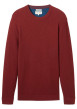 Thumbnail Pull en coton bordeaux uni avec une coupe droite et un col rond