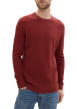 Thumbnail Pull en coton bordeaux uni avec une coupe droite et un col rond - Image 2