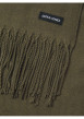 Thumbnail Écharpe kaki unie avec franges - Image 2