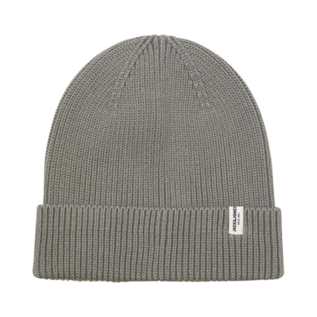 Bonnet à large revers en coton biologique gris...