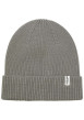 Thumbnail Bonnet à large revers en coton biologique gris en maille côtelée