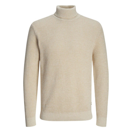 Pull en coton biologique beige en maille...
