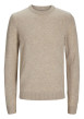 Thumbnail Pull en laine d'agneau beige chiné avec une coupe droite et un col rond