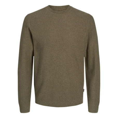 Pull en coton kaki chiné avec une coupe droite...