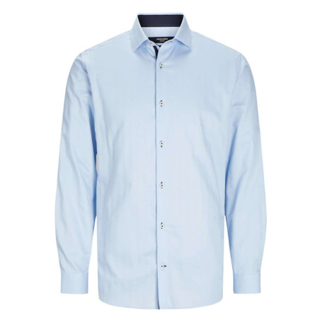 Chemise en coton bleu ciel unie avec une coupe...