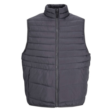 Doudoune sans manches anthracite matelassée à...