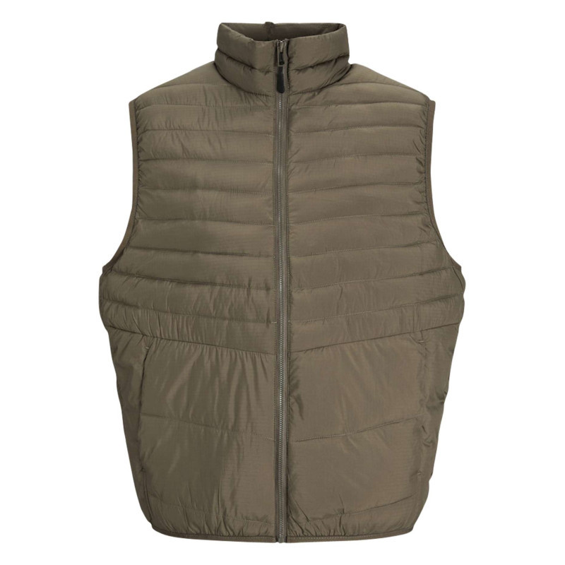 Premium By Jack & Jones - Doudoune Sans Manches Marron Matelassée à Coupe Droite Et Col Montant - Marron Premium By Jack & Jones - Doudoune Sans Manches Marron Matelassée à Coupe Droite Et Col Montant - Marron