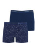 Thumbnail Lot de 2 Boxers en coton marine à imprimé et une coupe fermée - Image 4