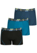 Thumbnail Lot de 3 boxers de sport bleus unis à coupe fermée et taille élastiquée brodée - Image 2