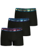 Thumbnail Lot de 3 boxers en coton noirs unis et à taille élastiquée brodée et de couleur - Image 2