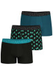 Thumbnail Lot de 3 boxers en coton bleus unis et imprimés et à taille élastiquée brodée - Image 2