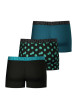 Thumbnail Lot de 3 boxers en coton bleus unis et imprimés et à taille élastiquée brodée - Image 4