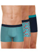 Thumbnail Lot de 3 boxers classiques en coton bleus unis et imprimés à coupe fermée