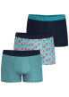 Thumbnail Lot de 3 boxers classiques en coton bleus unis et imprimés à coupe fermée - Image 2