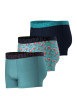 Thumbnail Lot de 3 boxers classiques en coton bleus unis et imprimés à coupe fermée - Image 3