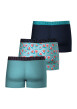 Thumbnail Lot de 3 boxers classiques en coton bleus unis et imprimés à coupe fermée - Image 4