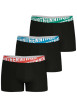 Thumbnail Lot de 3 boxers en coton noirs unis à coupe fermée et taille élastiquée brodée - Image 2
