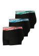 Thumbnail Lot de 3 boxers en coton noirs unis à coupe fermée et taille élastiquée brodée - Image 3