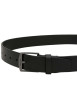 Thumbnail Ceinture en cuir noire unie avec nom de la marque gravé sur la boucle - Image 2