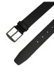 Thumbnail Ceinture en cuir noire unie avec nom de la marque gravé sur la boucle - Image 3