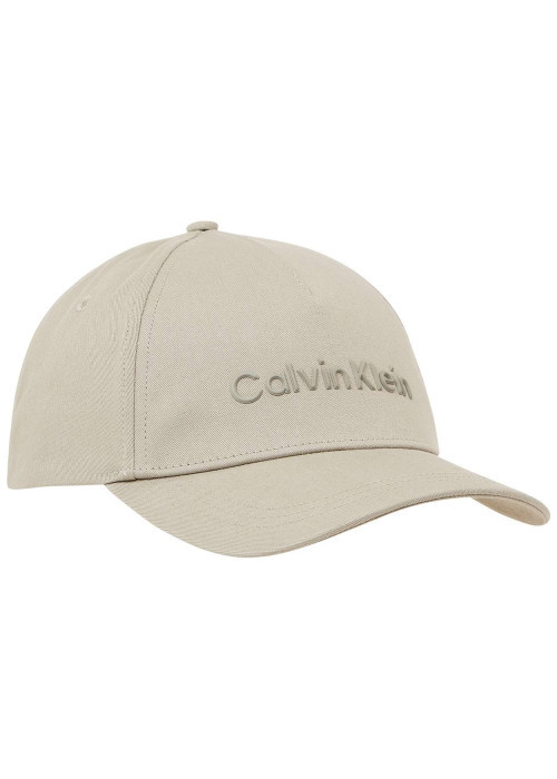 Casquette en coton écrue unie avec visière arrondie et nom de la marque