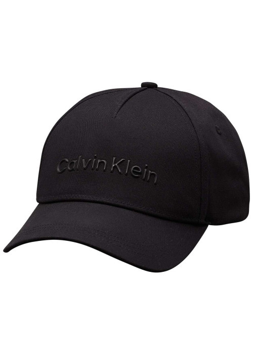 Casquette en coton noire unie coupe strapback avec nom de la marque