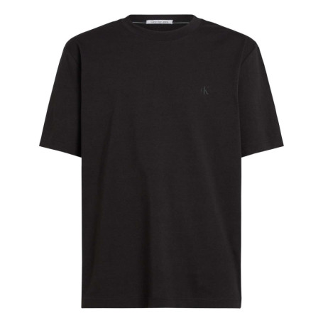 T-shirt en coton noir uni col rond et avec nom...