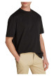 Thumbnail T-shirt en coton noir uni col rond et avec nom de la marque dans le dos - Image 3