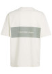 Thumbnail T-shirt en coton écru uni col rond et une bande dans le dos - Image 2
