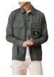 Thumbnail Chemise en coton grise unie coupe regular avec un col normal - Image 4