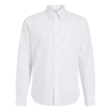 Chemise blanche unie avec une coupe ajustée et...
