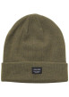 Thumbnail Bonnet kaki uni avec un petit patch noir brodé sur le devant et un revers