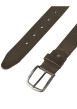 Thumbnail Ceinture en cuir de buffle chocolat unie avec une boucle argentée rectangle - Image 2