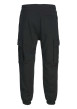 Thumbnail Jogging cargo en coton noir uni à coupe droite et à taille mi-haute avec cordon - Image 2