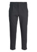 Thumbnail Pantalon chino en coton mélangé bleu marine uni avec une coupe slim