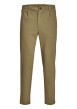 Thumbnail Pantalon chino en coton mélangé taupe uni à coupe slim et à taille mi-haute