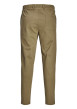 Thumbnail Pantalon chino en coton mélangé taupe uni à coupe slim et à taille mi-haute - Image 2