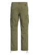 Thumbnail Cargo en coton kaki uni avec une coupe droite et une taille mi-haute - Image 2