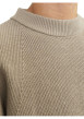 Thumbnail Pull en coton mélangé beige en maille piquée à coupe droite et à col montant - Image 3